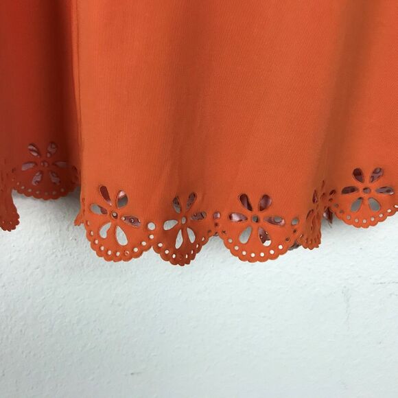 GenX Vintage 1990s Dress Size S Orange Sleeveless Cutouts Nylon Blend Y2K - Picture 3 of 7